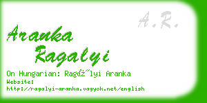 aranka ragalyi business card